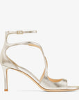 Jimmy Choo Women's Azia 75 Champagne Glitter Leather Sandals
