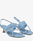 Jimmy Choo Women's Beziers 50 Smoky Blue Nappa Leather Sandals
