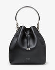 Jimmy Choo Women's Bon Bon Bucket Burgundy Soft Shiny Smooth Calf Leather Bucket Bag