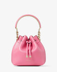 Jimmy Choon Women's Bon Bon Bucket/s Candy Pink Leather Bucket Bag with Light Gold Hardware