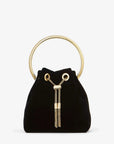 Jimmy Choo Women's Black Velvet Bag with Metal Handle