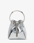 Jimmy Choo Women's Silver Mirror Fabric Mini Bag with Metal Handle