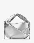 Jimmy Choo Women's Bonny Silver Metallic Nappa Bag with Twisted Handle