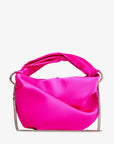 Jimmy Choo Women's Bonny Fuchsia Satin Bag with Twisted Handle