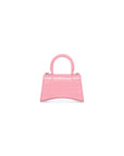 Balenciaga WOMEN'S HOURGLASS XS HANDBAG CROCODILE EMBOSSED IN PINK