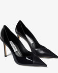 Jimmy Choo Women's Black Nappa and Patent Leather Pumps