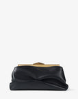 Jimmy Choo Women's Diamond Frame Clutch Black Soft Calf Leather Clutch Bag with Chain Strap