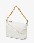 Jimmy Choo Women's Diamond Soft Hobo S Latte Soft Calf Leather Hobo Bag with Chain Strap