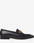 Jimmy Choo Women's Diamond Tilda Loafer Black Calf Leather Loafers with Chain Embellishment