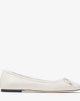 Jimmy Choo Women's Elme Flat Latte Nappa Leather Flats with Pearl Embellishment