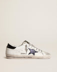 Golden Goose Men’s Super-Star with blue metallic leather star and black heel tab