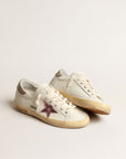 Golden Goose Women Super-Star in white nappa with pink metallic leather star