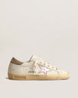 Golden Goose Women Super-Star in white nappa with pink metallic leather star