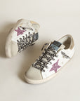 Golden Goose Women's Super-Star sneakers with glitter and gold heel tab