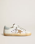 Golden Goose Women's Super-Star LTD sneakers in white leather and canvas with light brown nubuck star