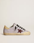 Golden Goose Women's Super-Star in lilac suede with a brown star and gold heel tab