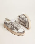 Golden Goose Women's Stardan sneakers in white leather and silver glitter