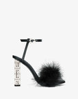 Givenchy Women's G Cube feather and leather sandals