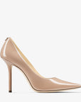 Jimmy Choo Women's Love 100 Ballet-Pink Patent-Leather Pointed Pumps with JC Emblem