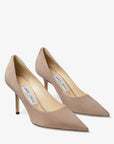Jimmy Choo Women's Love 85 Ballet-Pink Suede Pointed Pumps with JC Emblem