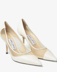 Jimmy Choo Women's Love 85 Latte Nappa and Mesh Pointed-Toe Pumps