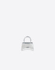 Balenciaga WOMEN'S HOURGLASS MINI HANDBAG IN SILVER