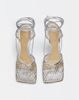 Bottega Veneta Women’s Stretch Sandals in Silver