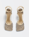 Bottega Veneta Women's Sparkle Stretch Sandals in Toile