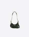 Balenciaga WOMEN'S LE CAGOLE XS SHOULDER BAG CROCODILE EMBOSSED IN GREEN