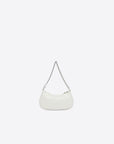 Balenciaga WOMEN'S LE CAGOLE MINI PURSE WITH CHAIN CROCODILE EMBOSSED IN WHITE