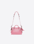 Balenciaga WOMEN'S NEO CAGOLE XS HANDBAG IN PINK Neo Cagole XS Handbag in pink Arena lambskin, aged-silver hardware
