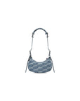 Balenciaga WOMEN'S LE CAGOLE XS SHOULDER BAG BB MONOGRAM BLEACHED DENIM