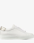 Jimmy Choo Women's White Calf Leather and Champagne Metallic Nappa Low Top Trainers