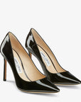 Jimmy Choo Women's Romy 100 Black Patent Leather Pointy Toe Pumps