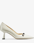 Jimmy Choo Women's Rosalia 65 Latte Patent Pointed Pumps with Pearl Detail