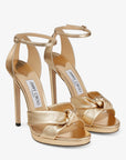 Jimmy Choo Women's Rosie 120 Gold Metallic Nappa Platform Sandals