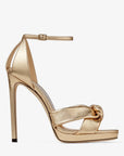 Jimmy Choo Women's Rosie 120 Gold Metallic Nappa Platform Sandals