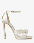 Jimmy Choo Women's Ivory Satin Platform Sandals
