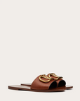 Valentino Garavani Women's VLOGO SIGNATURE SLIDE SANDAL IN GRAINY COWHIDE WITH ACCESSORY