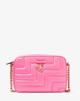 Jimmy Choo Women's Varenne Avenue Camera M Candy Pink Quilted Nappa Leather Camera Bag