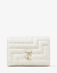 Jimmy Choo Women's Varenne Clutch Latte Avenue Nappa Leather Clutch Bag with JC Emblem