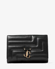 Jimmy Choo Women's Varenne Avenue Clutch Black Avenue Nappa Leather Clutch Bag with Light Gold JC Emblem