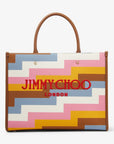 Women's Varenne M Tote Multi Avenue Print Canvas Tote Bag with Embroidered Logo