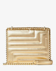 Jimmy Choo Women's Varenne Avenue Quad Gold Avenue Metallic Nappa Leather Bag with Light Gold JC Emblem
