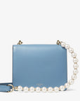 Jimmy Choo Women's Varenne Quad XS Smoky Blue Box Leather Shoulder Bag with Pearl Strap
