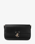 Jimmy Choo Women's Varenne Xbody E/W Black Leather Cross Body Bag with JC Emblem