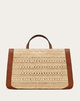 Valentino Garavani Women's VLOGO SIGNATURE EMBROIDERED RAFFIA HANDBAG