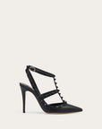 Valentino Garavani Women's ROCKSTUD ANKLE STRAP PUMP WITH TONAL STUDS 100 MM