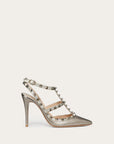 Valentino Garavani Women's ROCKSTUD METALLIC ANKLE STRAP PUMP 100 MM